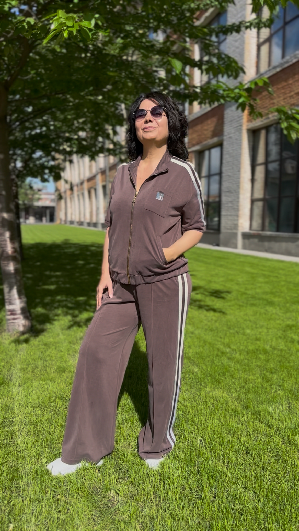 Premium silk knit suit
