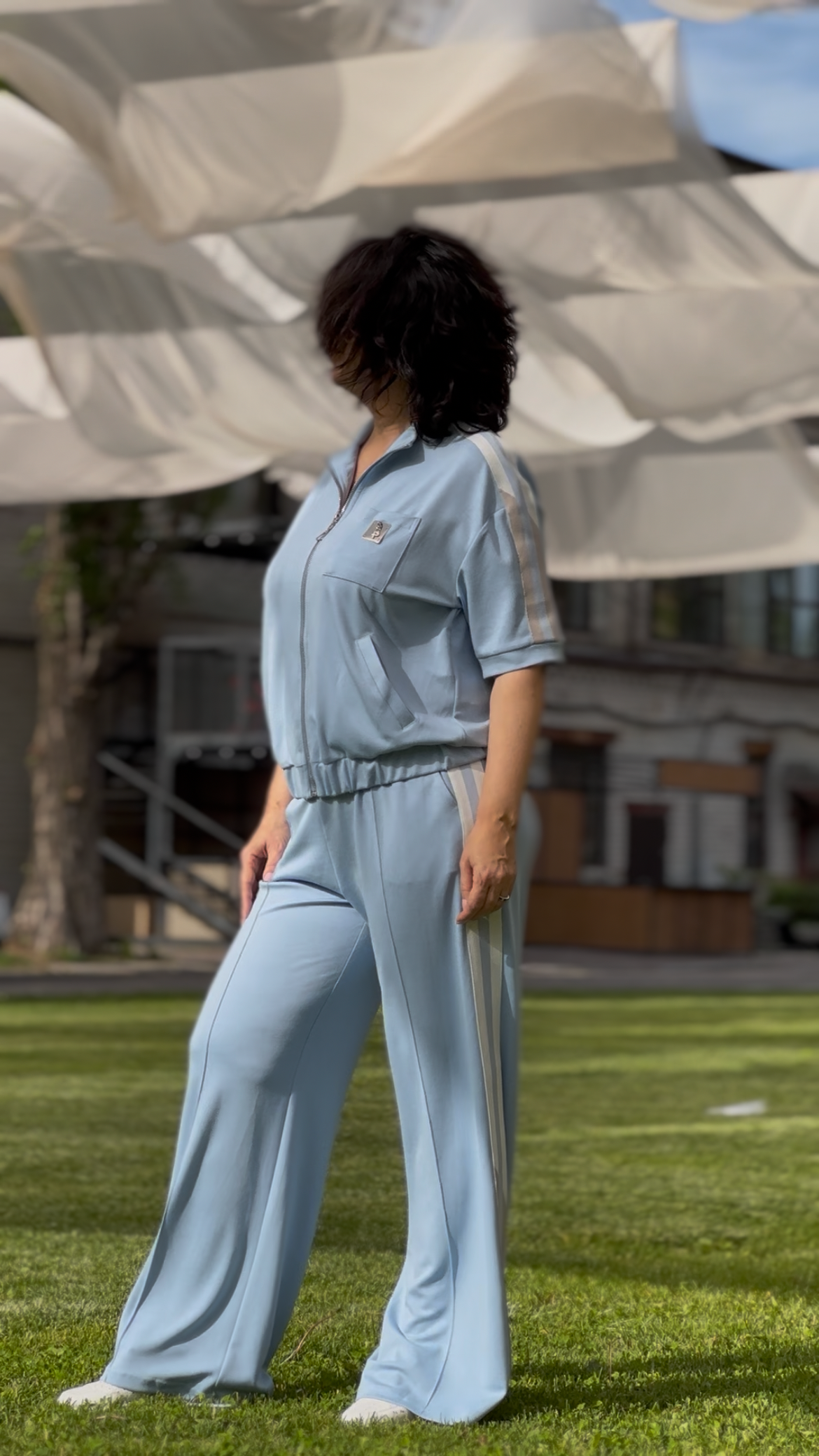 Premium silk knit suit