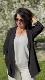 Crepe silk cardigan jacket
